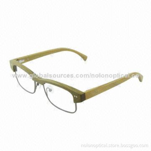 Wooden Eyeglasses with Metal Rim, OEM/ODM Orders Welcomed